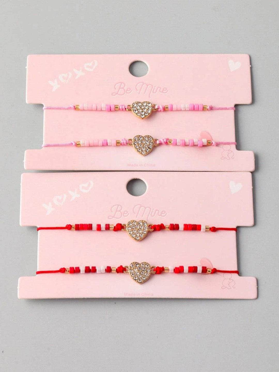 FASHION ASSORTED COLORS HEART PENDANT BRACELET