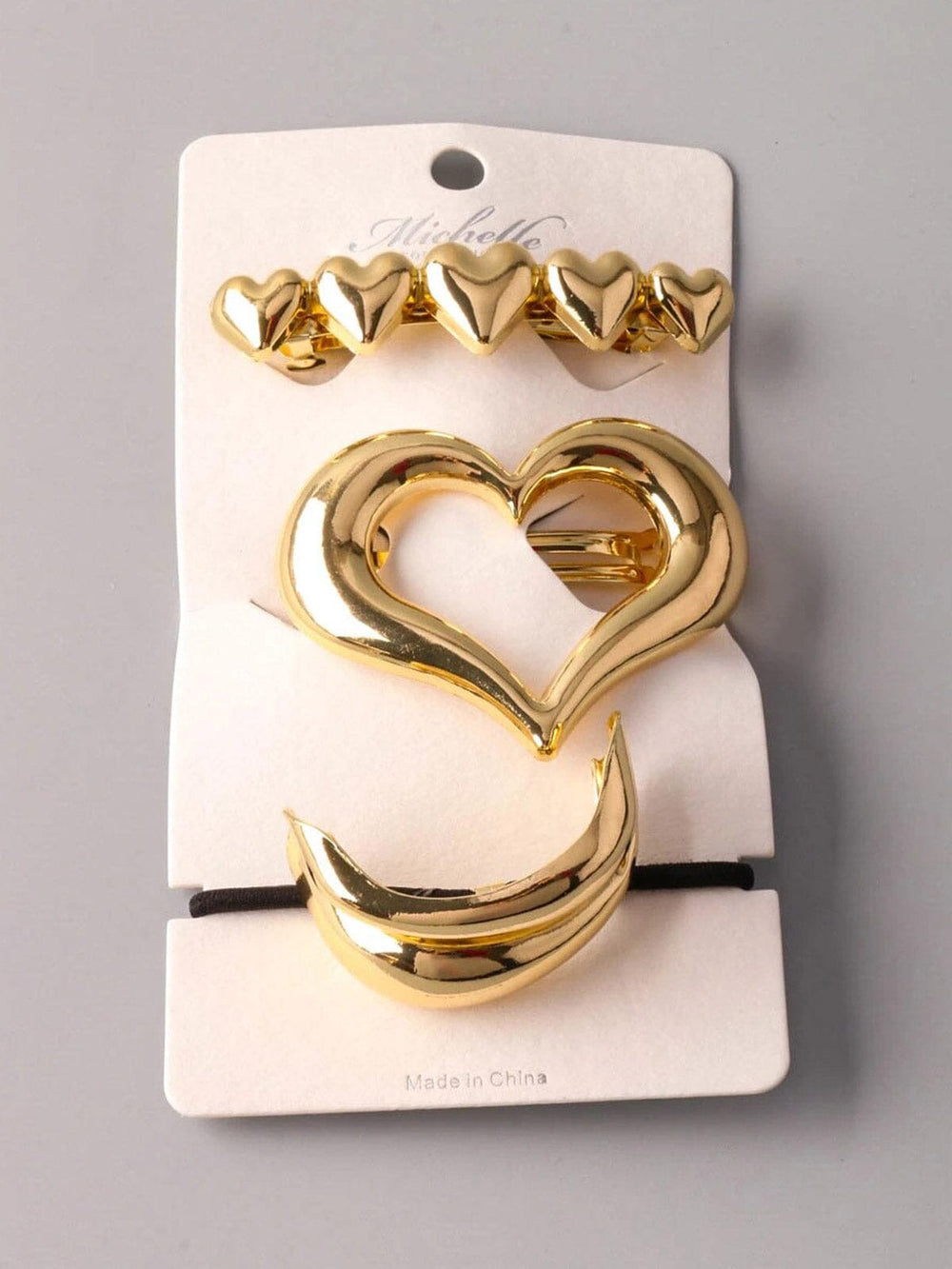 FASHION MULTI SCRUNCHIE & CLAW HAIR CLIPS 3 PCS SET