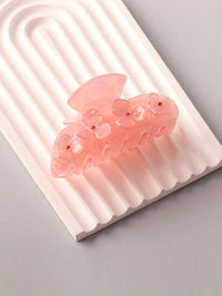 FASHION PINK FLORAL HAIR CLAW CLIPS