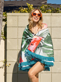 WATERMELON FRINGE EDGE BEACH TOWEL