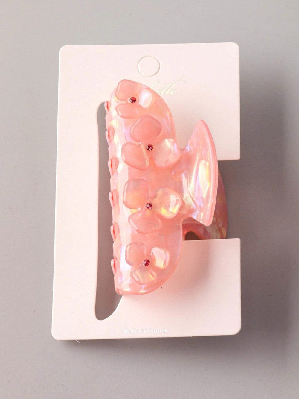FASHION PINK FLORAL HAIR CLAW CLIPS