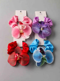 FASHION ASSORTED COLORS FLOWER SCRUNCHIES