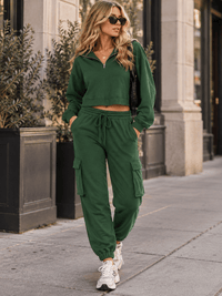 WOMEN'S LONG SLEEVE OPEN BACK SWEATER & ELASTIC WAIST JOGGER PANTS 2PC. SET