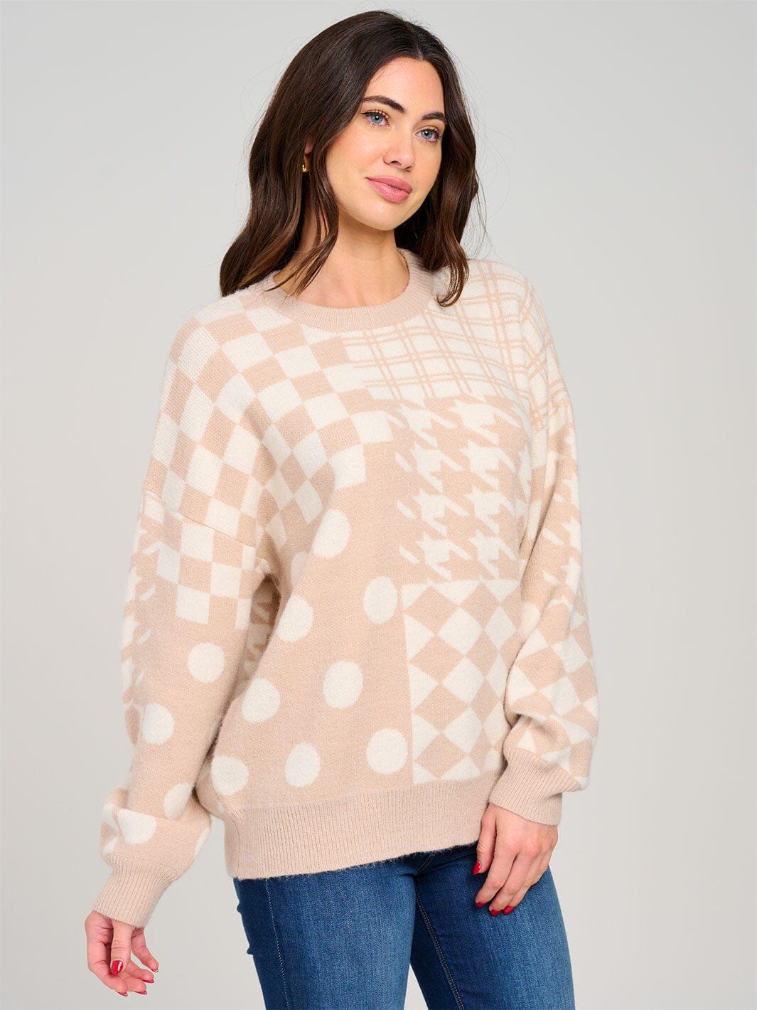 WOMEN'S LONG SLEEVE COLORBLOCK PULLOVER SWEATER