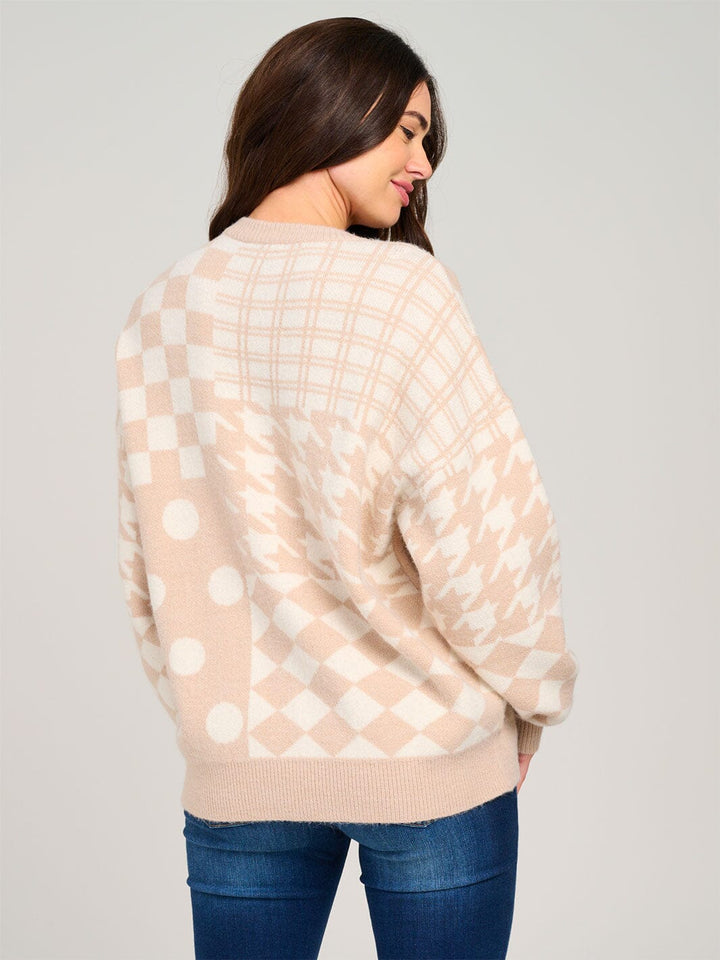 WOMEN'S LONG SLEEVE COLORBLOCK PULLOVER SWEATER