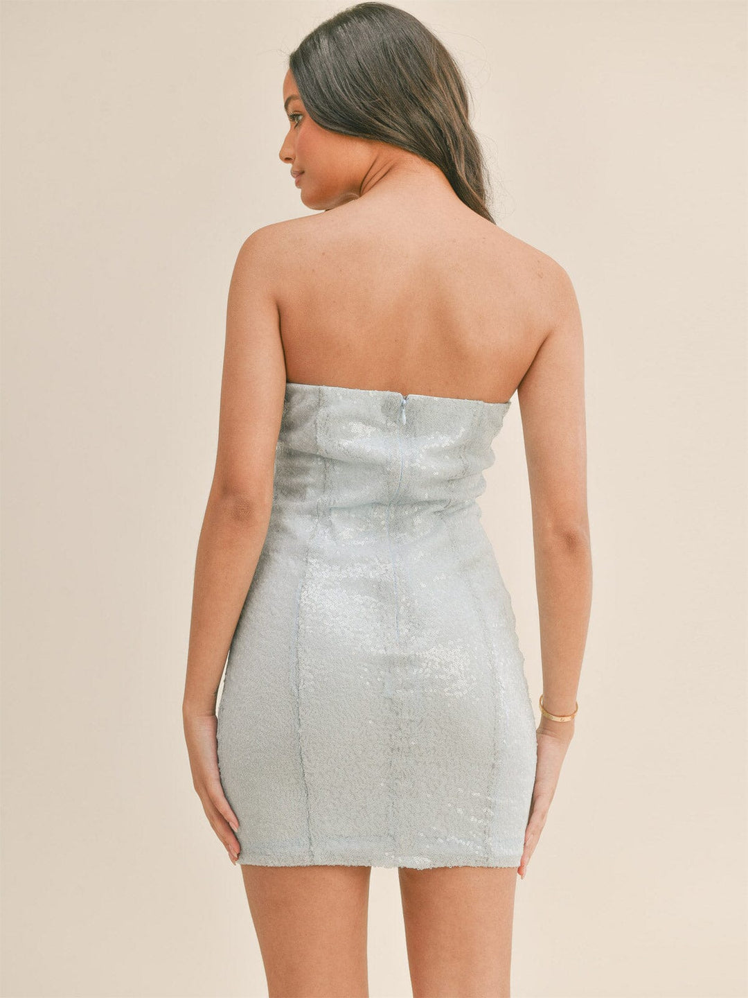 WOMEN'S SLEEVELESS BUTTON UP BODYCON SEQUINS MINI DRESS