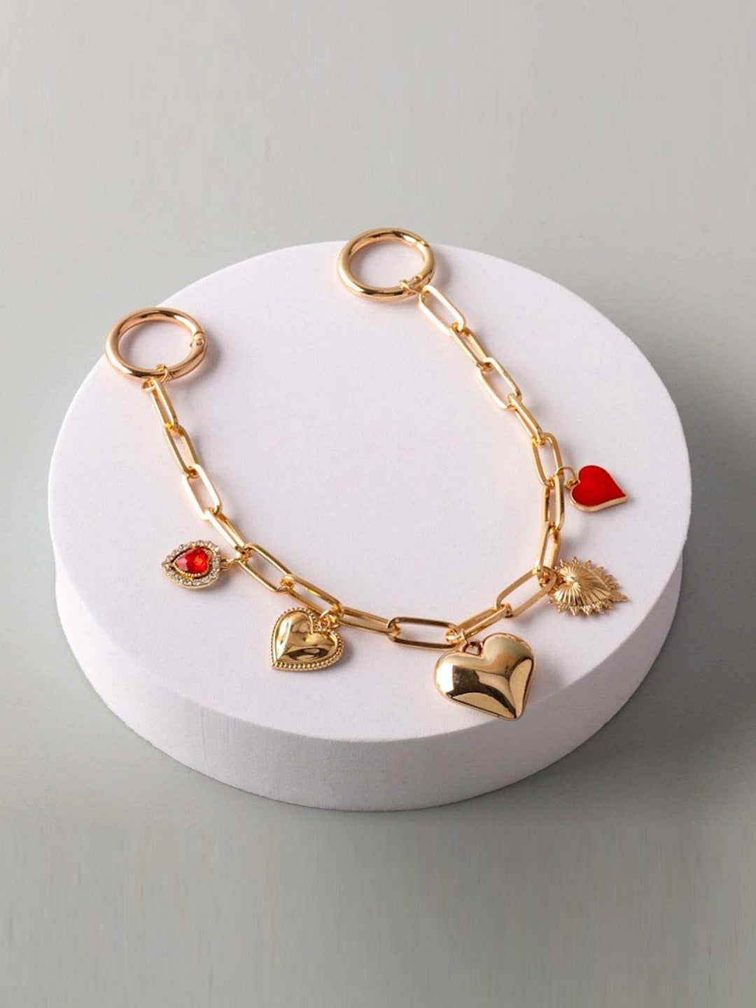 FASHION CHAIN MULTI HEARTS BAG CHARM