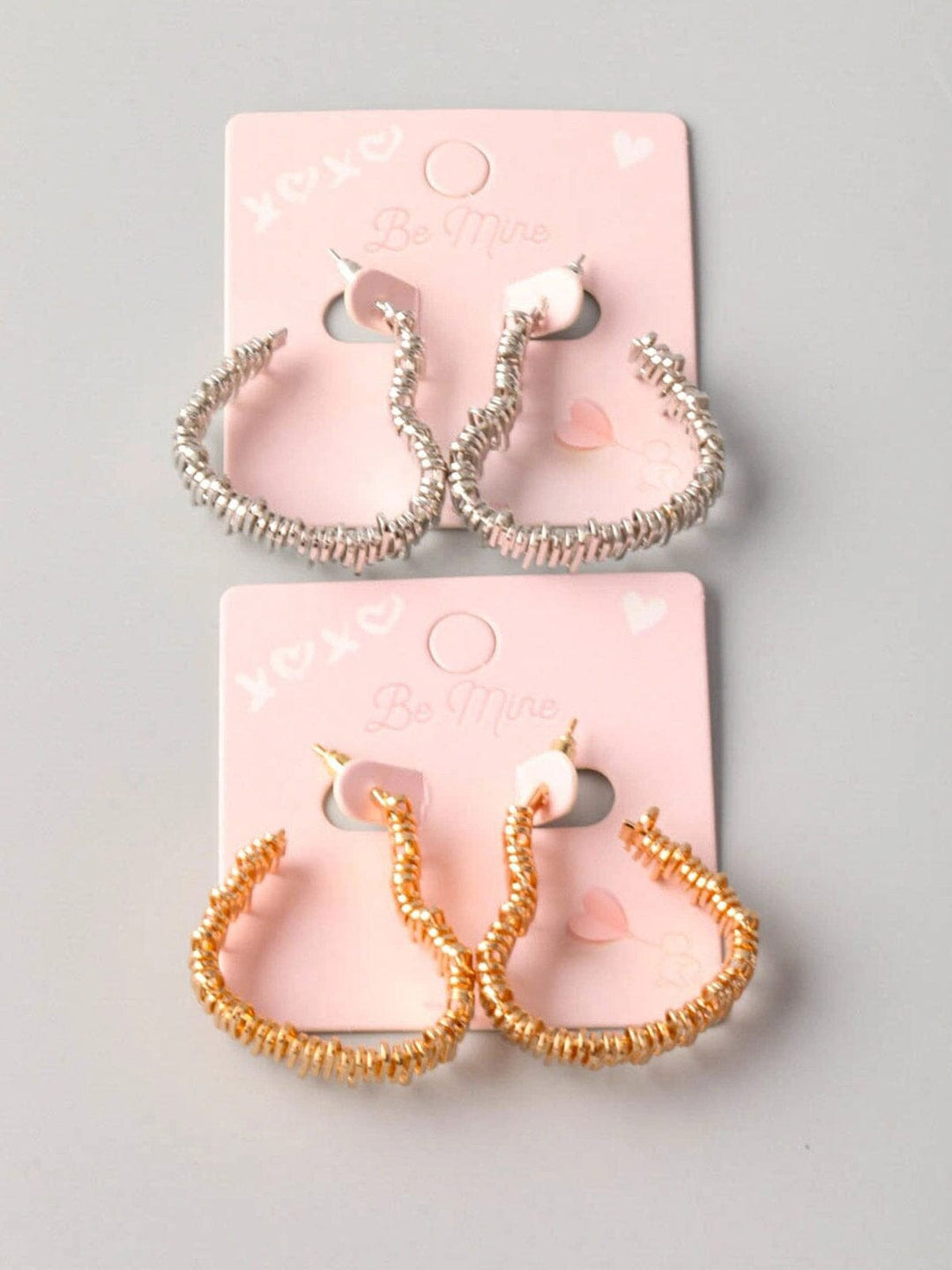 FASHION GOLD & SILVER HEART EARRINGS