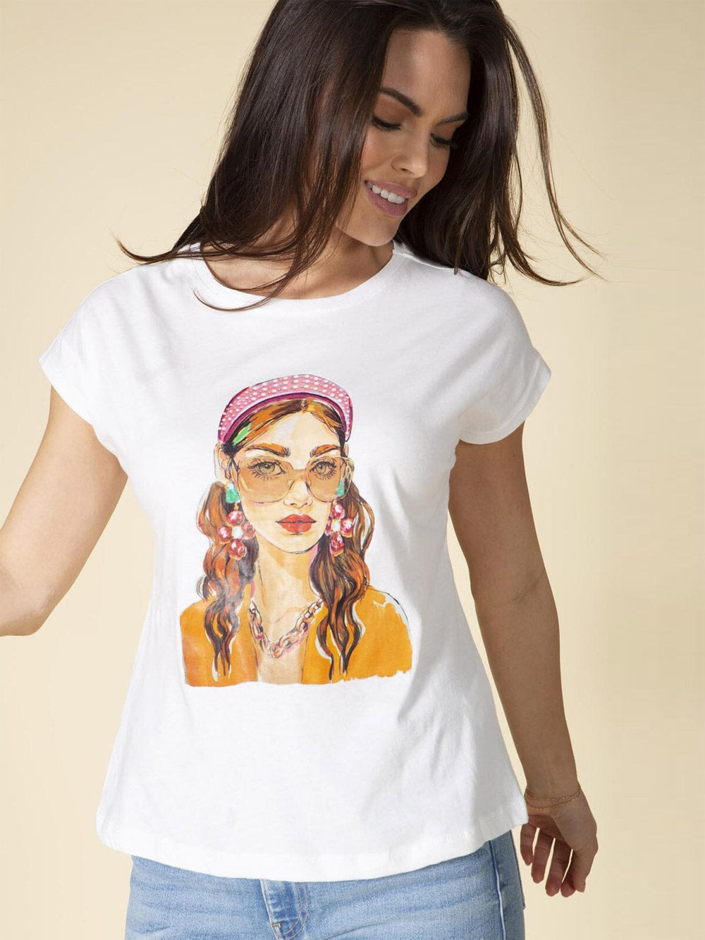 WOMEN'S SHORT SLEEVE GRAPHIC BASIC T-SHIRT