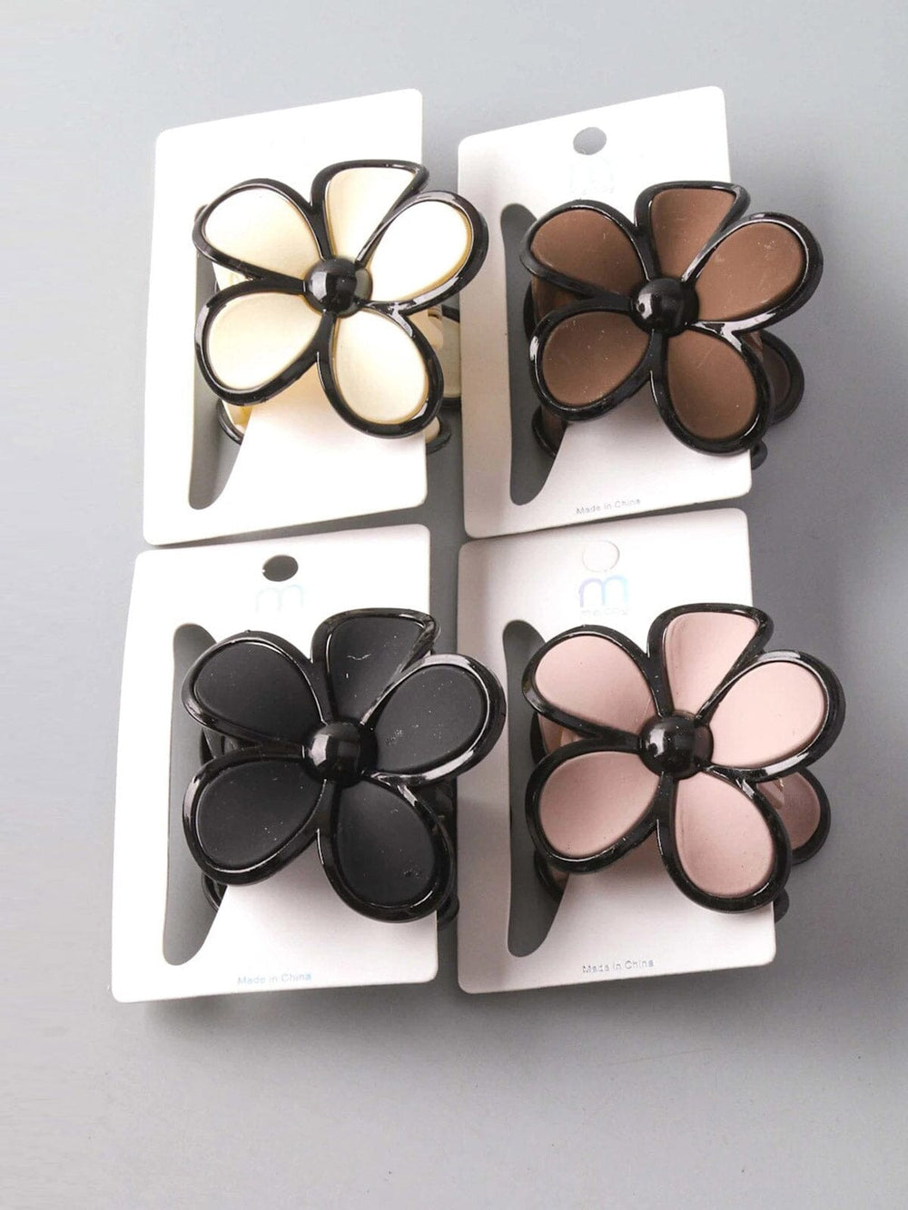 FASHION ASSORTED COLORS FLOWER HAIR CLAW CLIPS