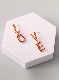 FASHION RED & WHITE LOVE EARRINGS