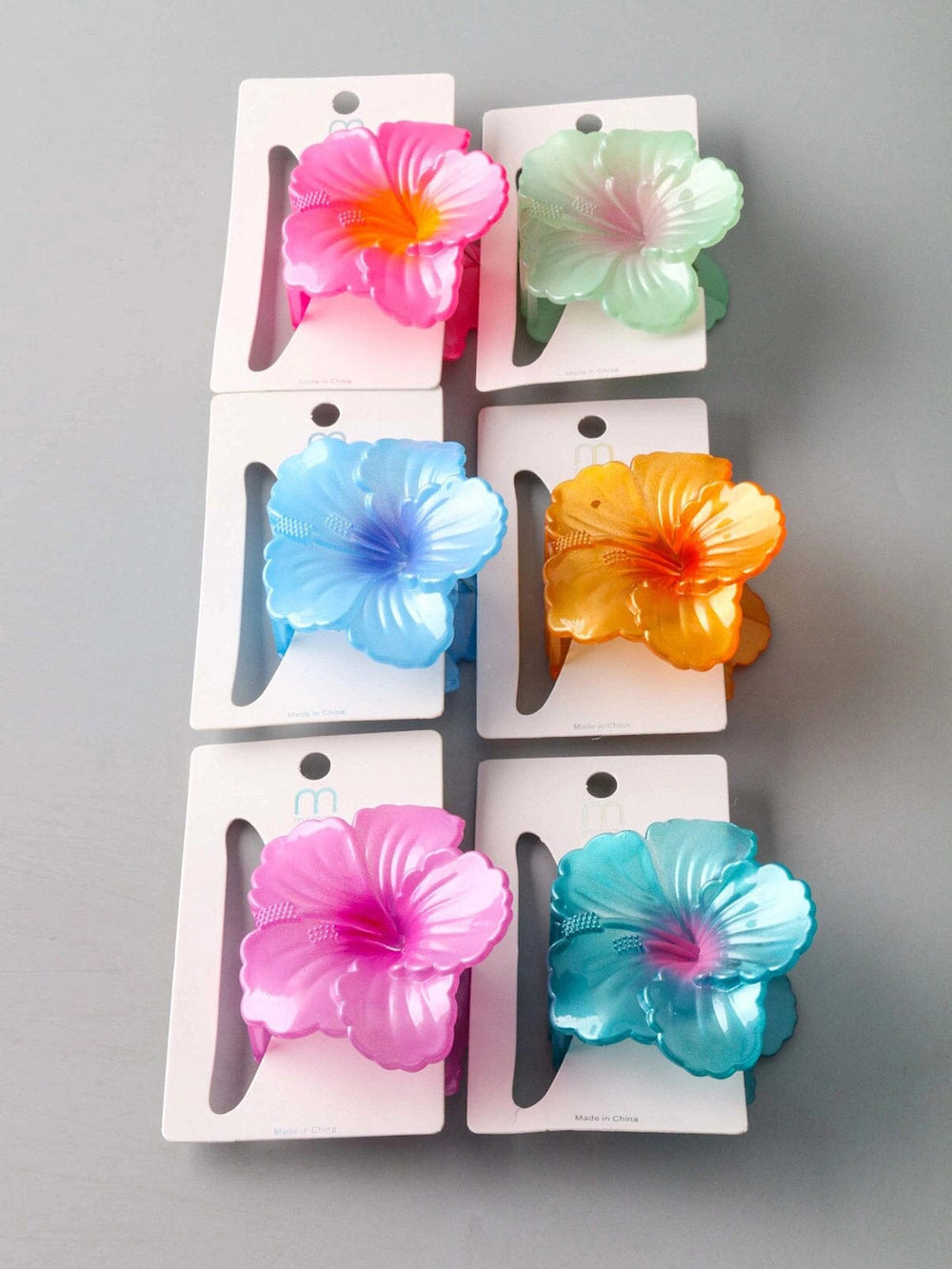 FASHION ASSORTED COLORS FLOWER HAIR CLAW CLIPS