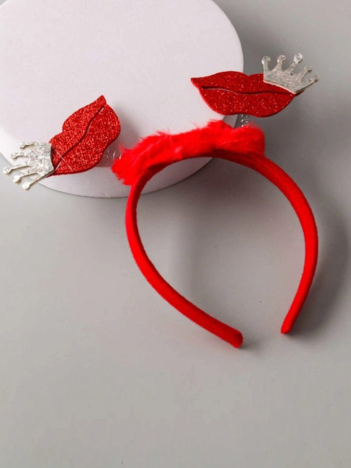 FASHION RED CROWN KISS HEADBAND