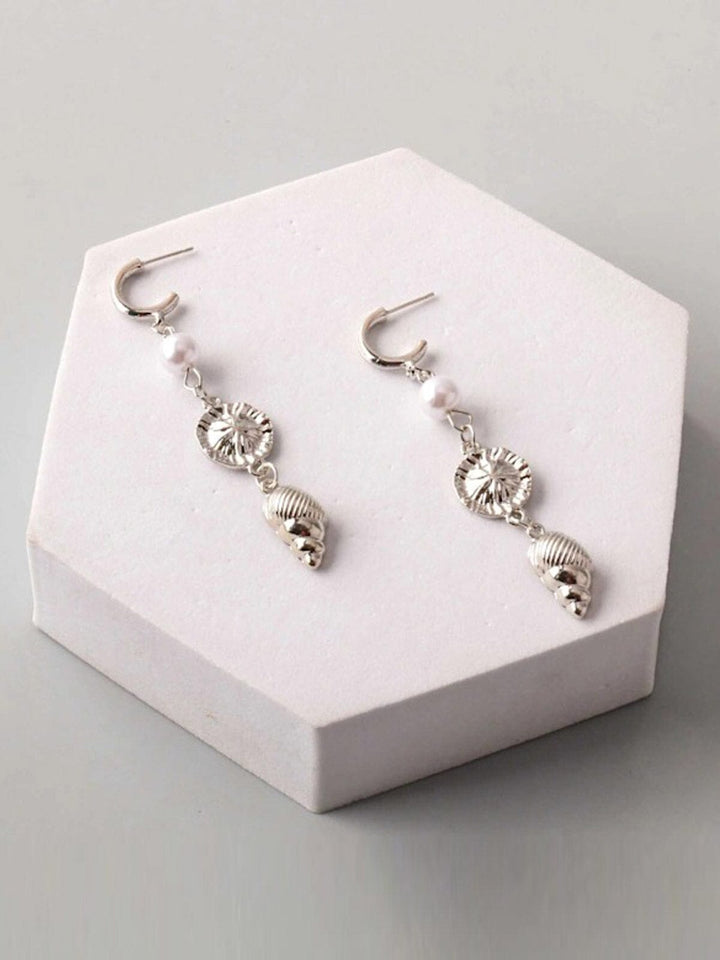 FASHION GOLD & SILVER SEA LIFE HANGING EARRINGS