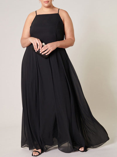 PLUS SIZE SLEEVELESS OPEN BACK MAXI DRESS