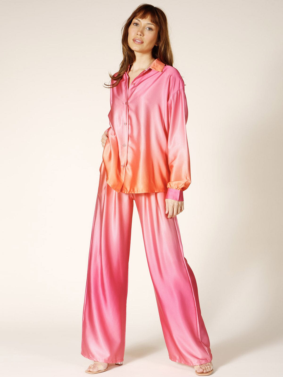 WOMEN'S LONG SLEEVE TOP & PANTS TYE DYE PRINT SET