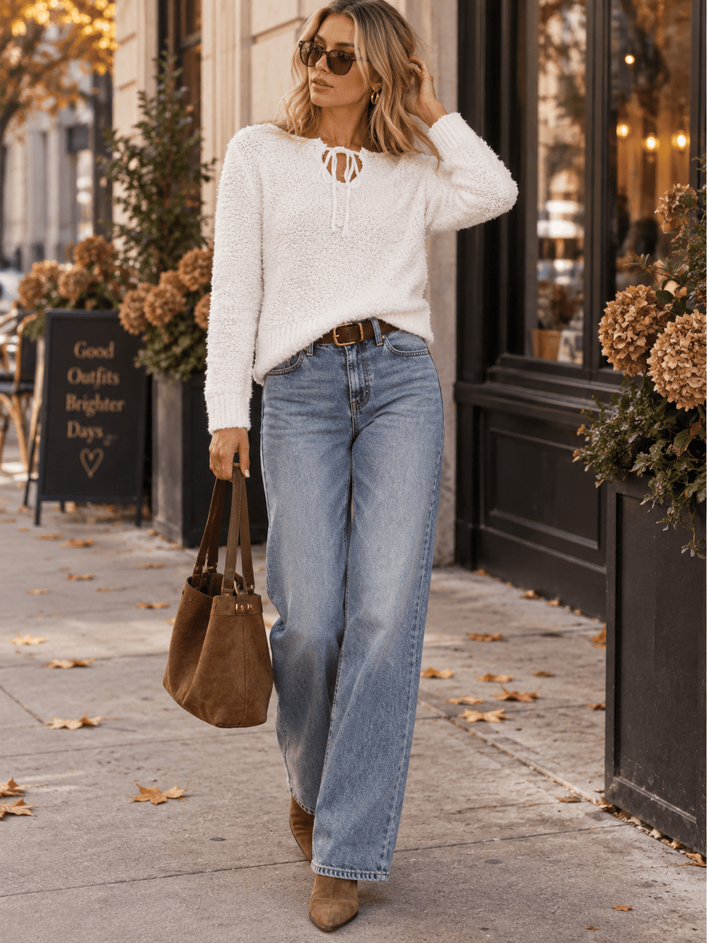 WOMEN'S LONG SLEEVE V-NECK PULLOVER SWEATER