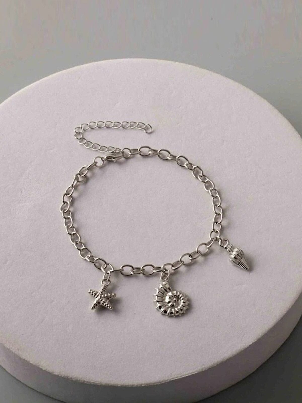 FASHION GOLD & SILVER SEA CHARMS ANKLET