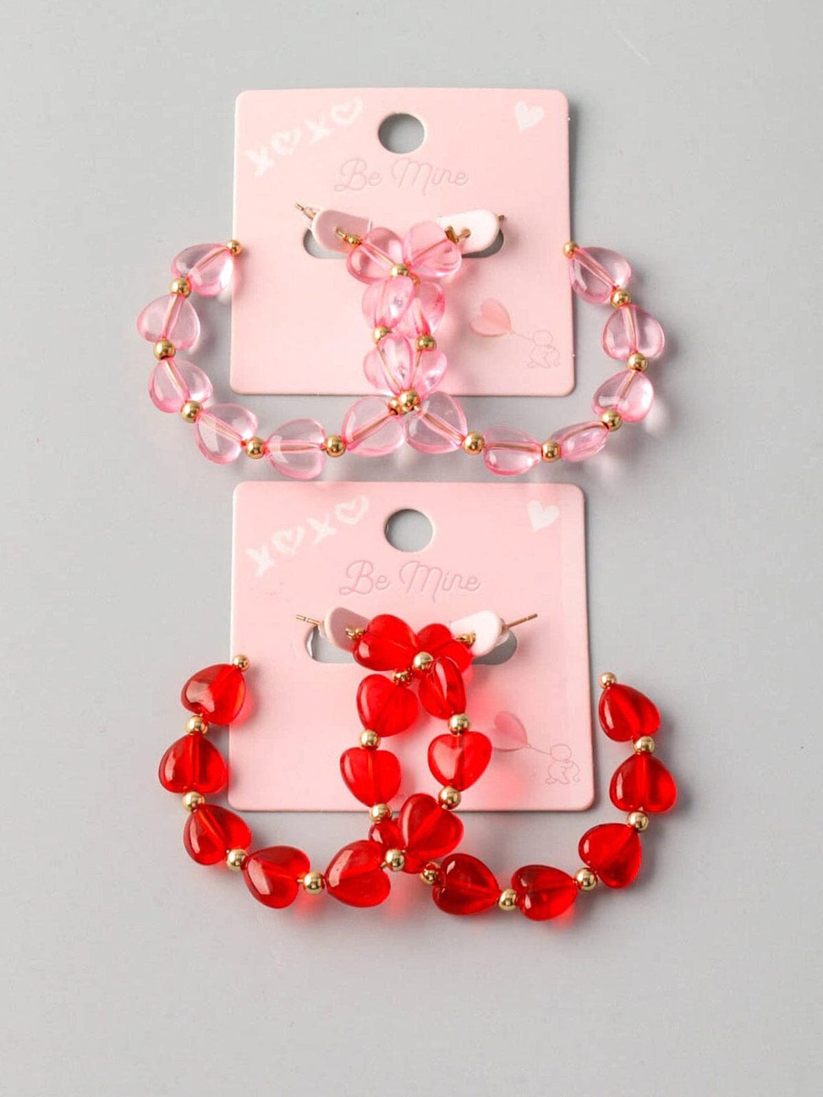 FASHION RED & SILVER STONE EARRINGS