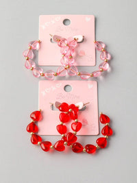 FASHION RED & SILVER STONE EARRINGS