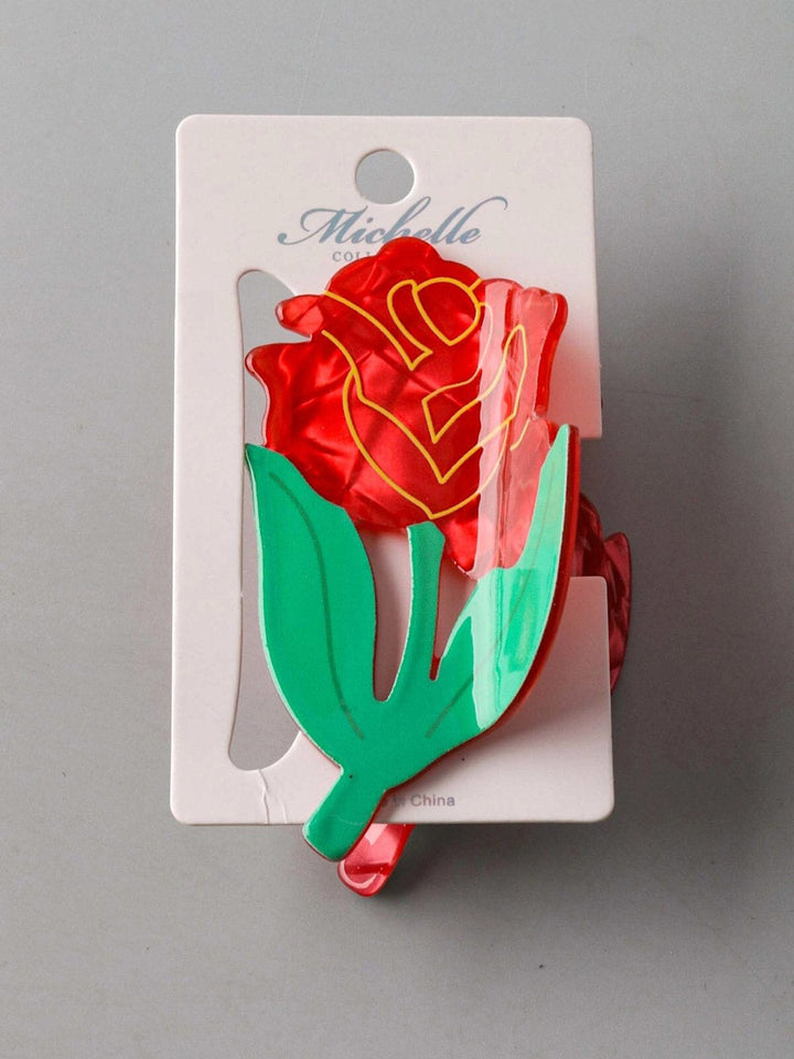 FASHION ROSE HAIR CLAW CLIPS