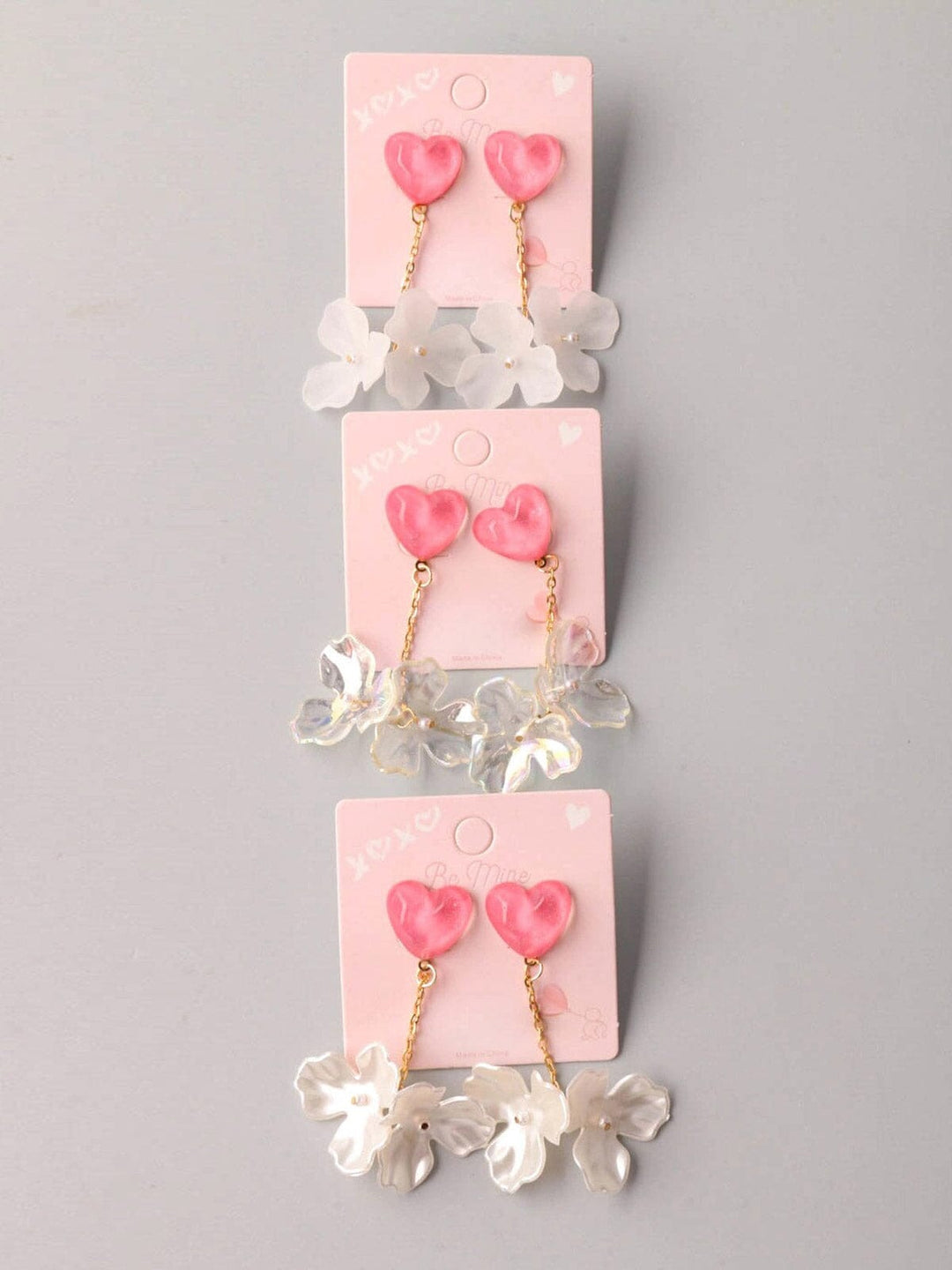 FASHION ASSORTED PENDANT HEART EARRINGS