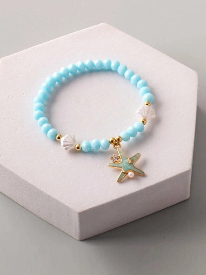 FASHION ASSORTED COLORS PENDANT PEARL SEA STAR BRACELET
