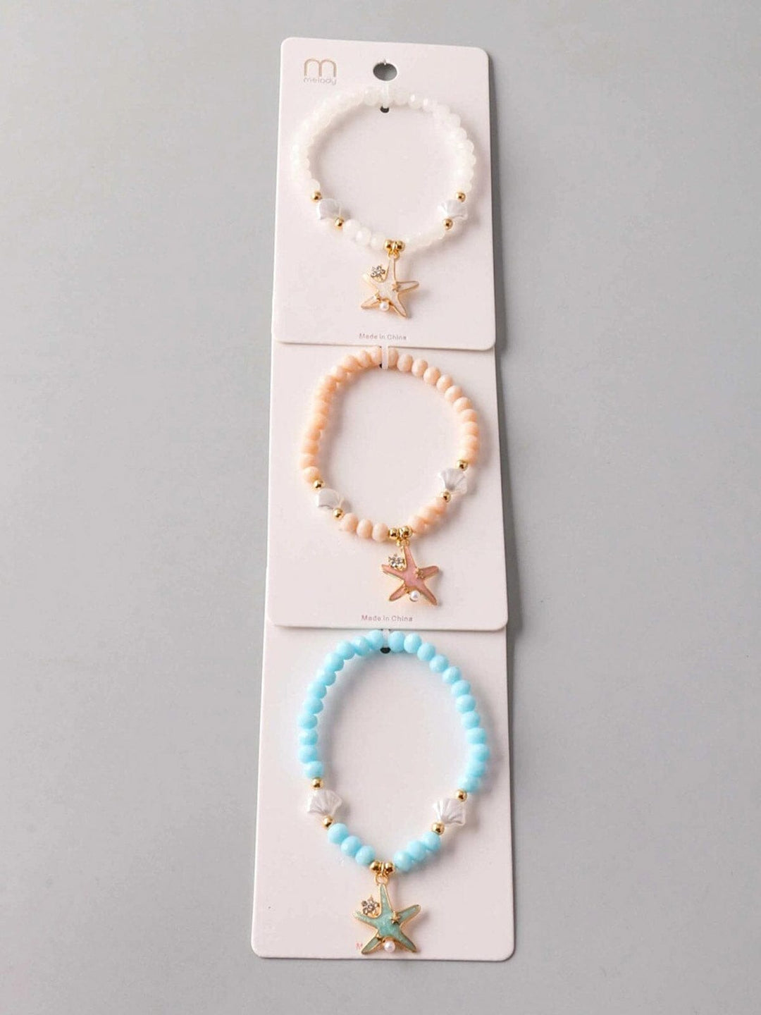 FASHION ASSORTED COLORS PENDANT PEARL SEA STAR BRACELET