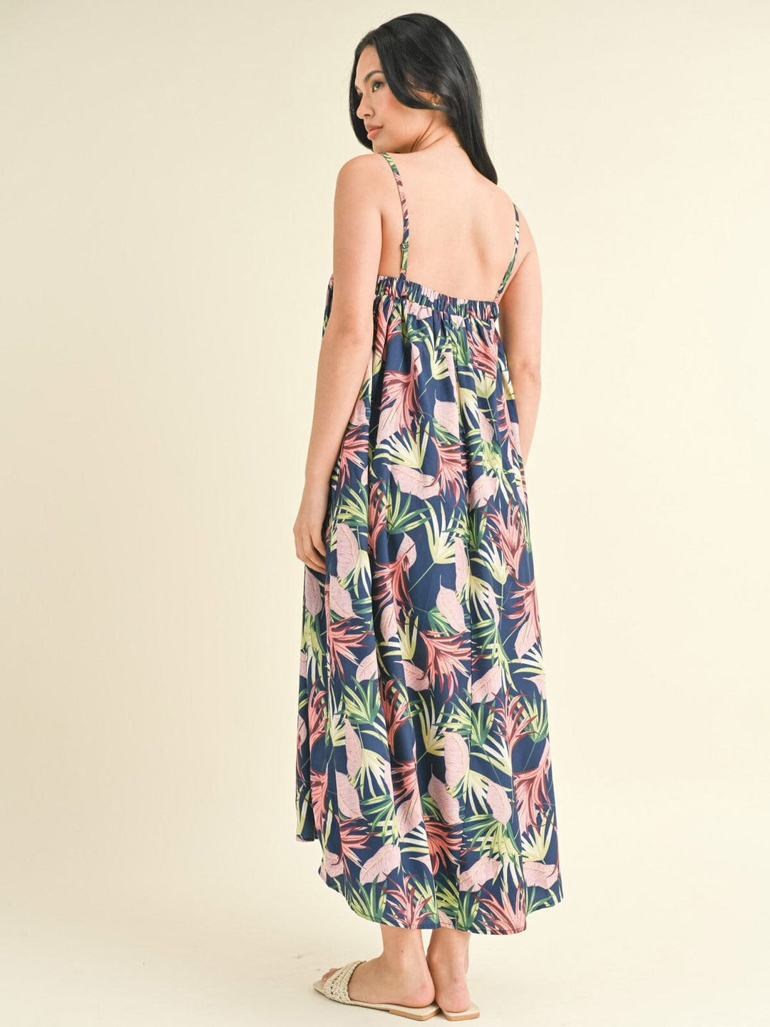 WOMEN'S SLEEVELESS POCKETS FLORAL TUNIC MAXI DRESS