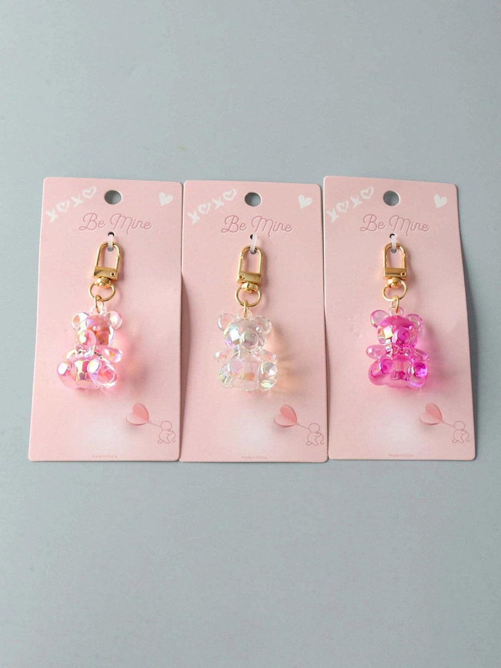 FASHION ASSORTED COLORS BEAR PENDANT KEYCHAIN