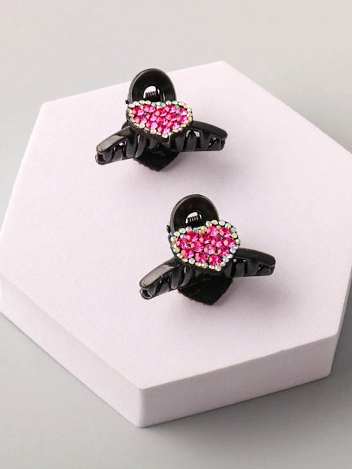 FASHION ASSORTED COLORS HEARTS CLAW HAIR CLIPS