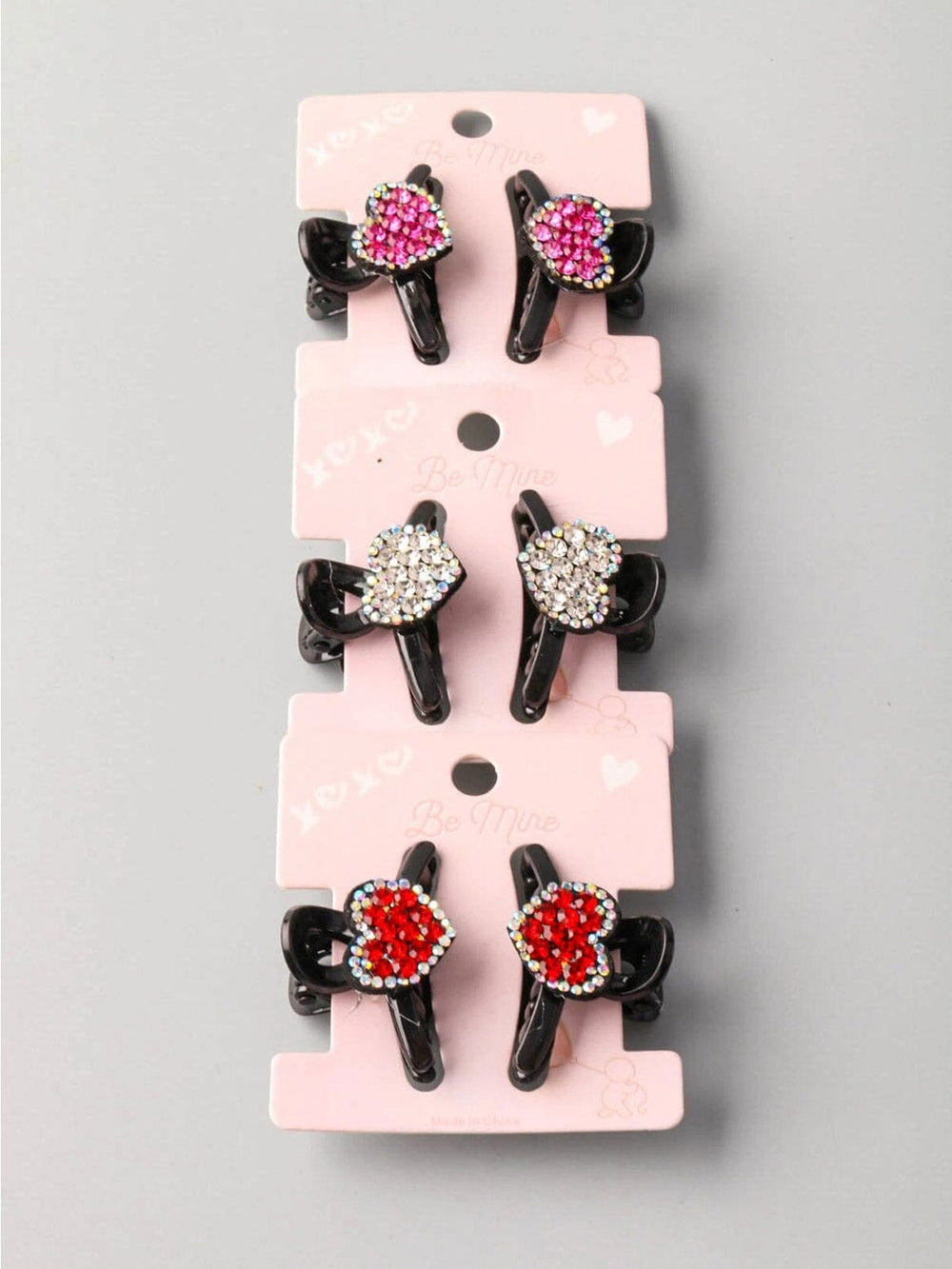 FASHION ASSORTED COLORS HEARTS CLAW HAIR CLIPS