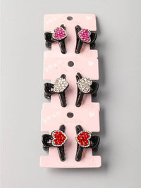 FASHION ASSORTED COLORS HEARTS CLAW HAIR CLIPS