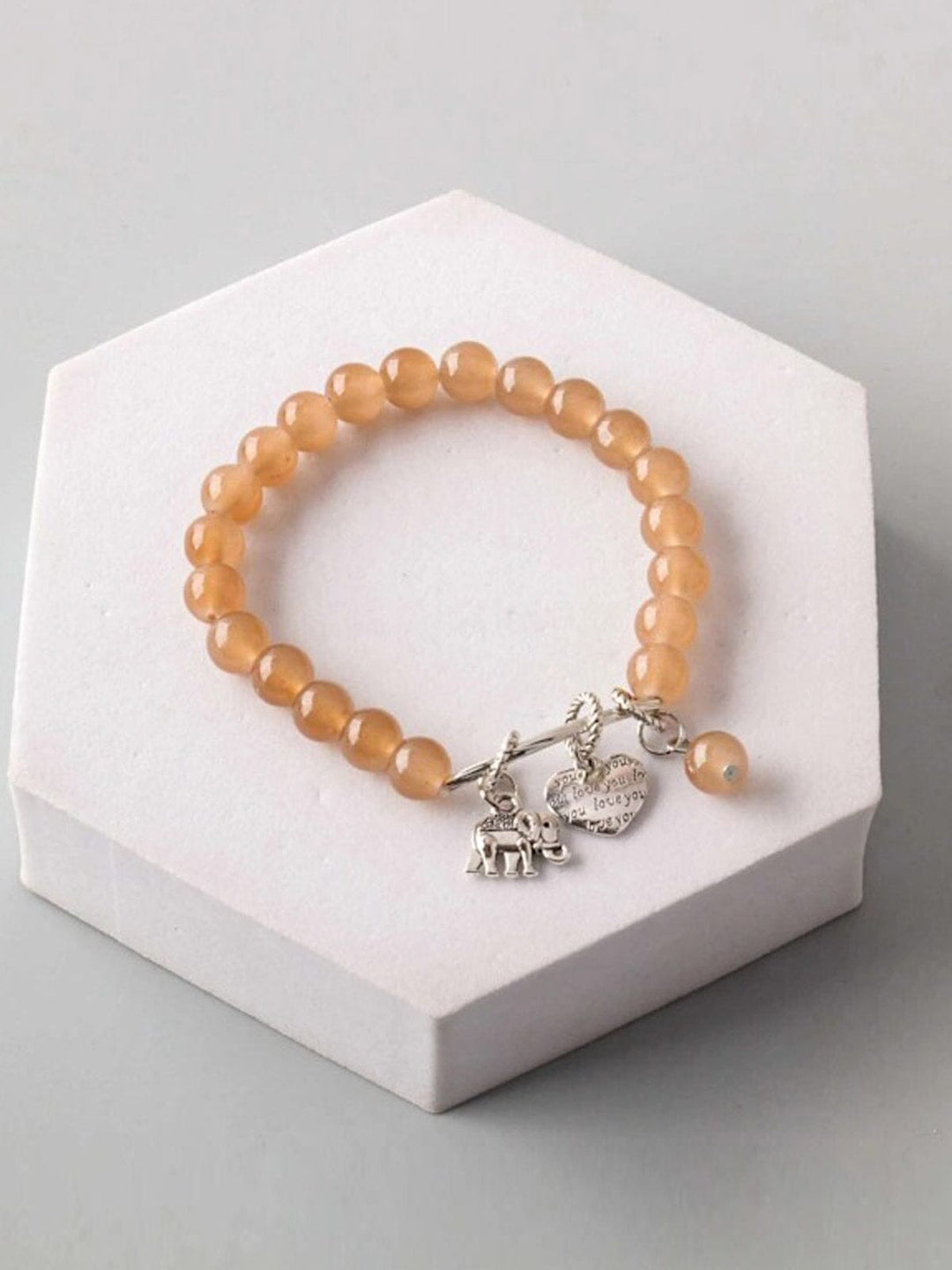 FASHION ASSORTED COLORS PENDANT PEARL BRACELET