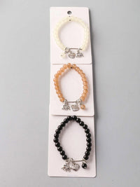 FASHION ASSORTED COLORS PENDANT PEARL BRACELET