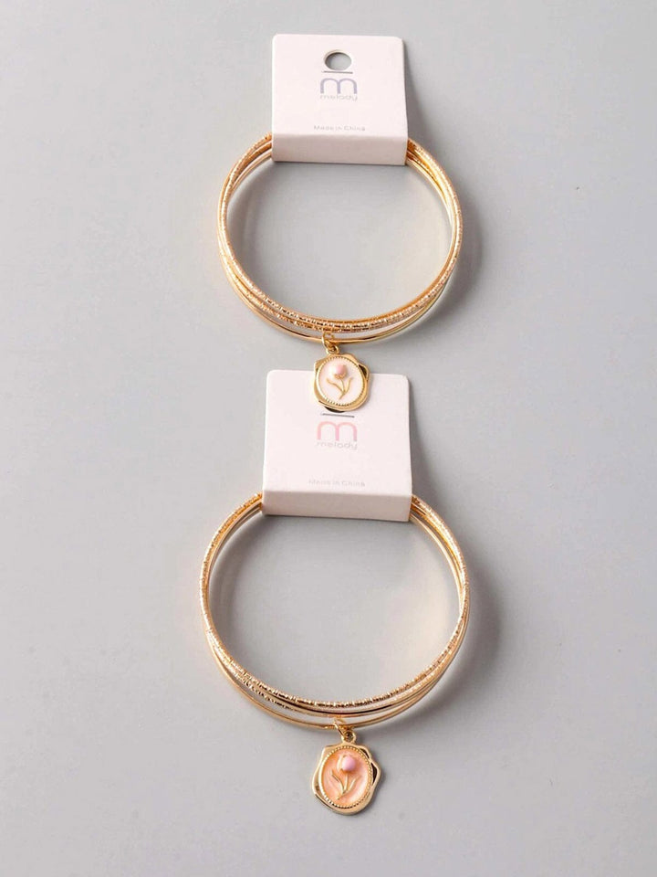 FASHION MULTI PENDANT FLOWER BRACELET