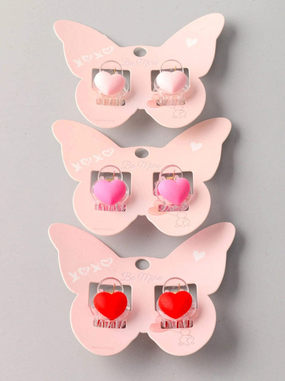 FASHION ASSORTED COLORS HEARTS CLAW HAIR CLIPS