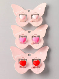 FASHION ASSORTED COLORS HEARTS CLAW HAIR CLIPS