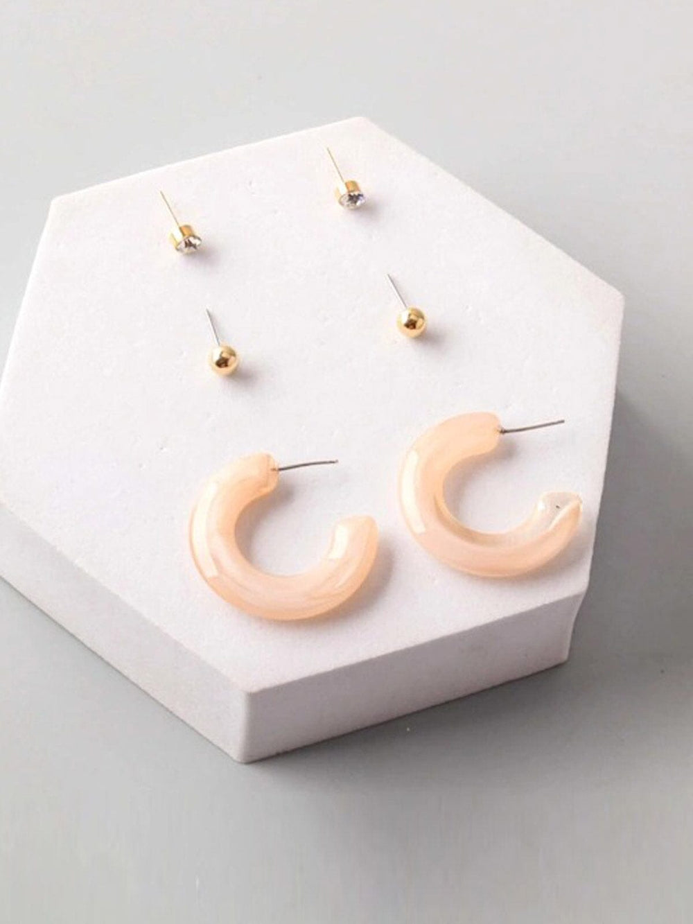 FASHION ASSORTED COLORS 3PC. SET EARRINGS