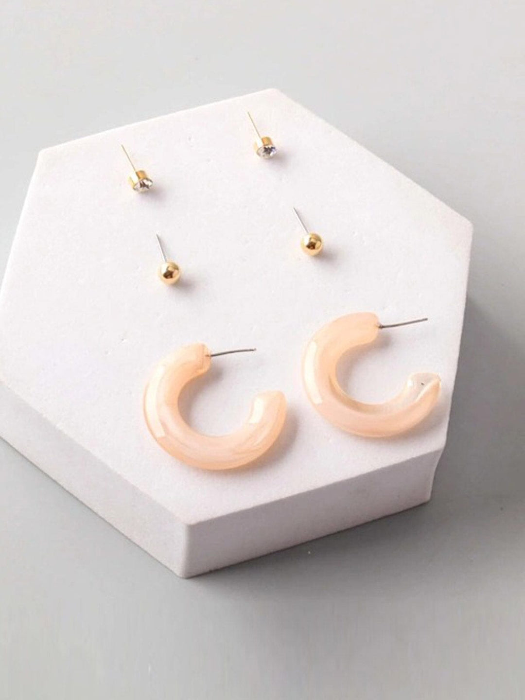 FASHION ASSORTED COLORS 3PC. SET EARRINGS