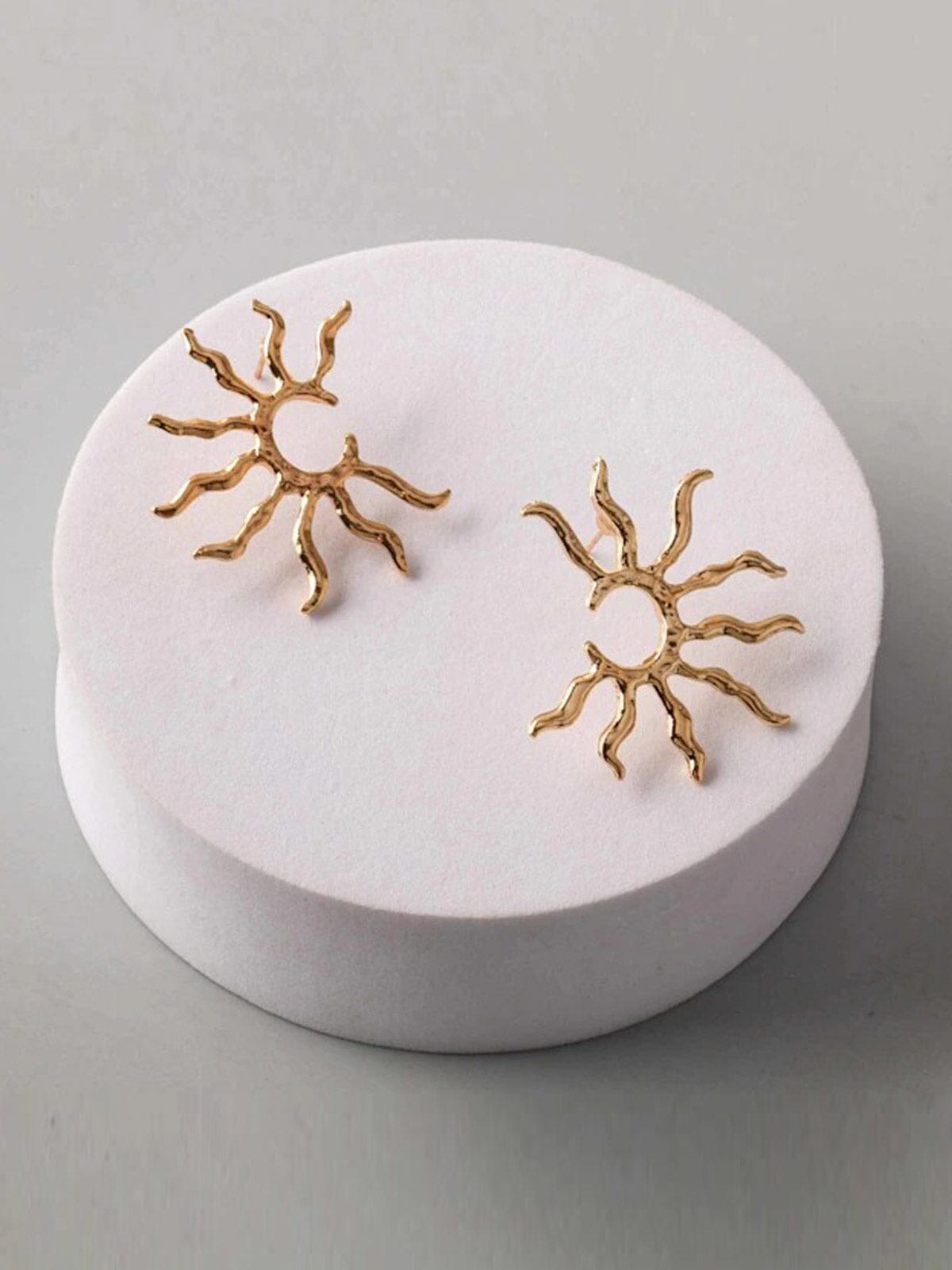 FASHION GOLD & SILVER SUN EARRINGS