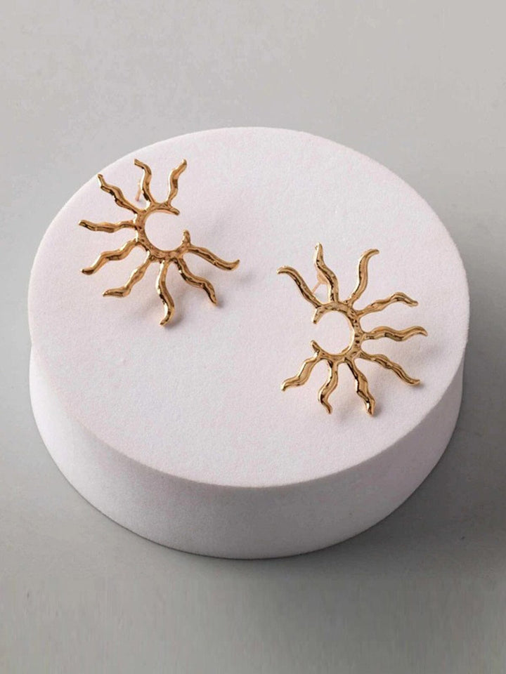 FASHION GOLD & SILVER SUN EARRINGS