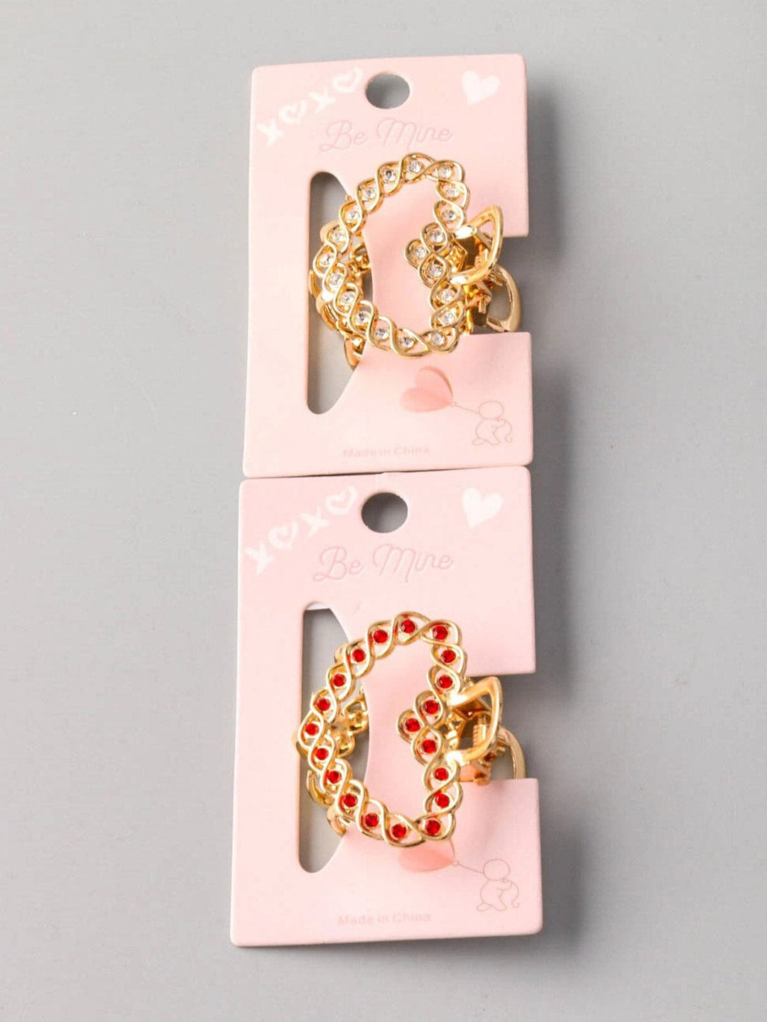 FASHION ASSORTED COLORS HEARTS STUDS CLAW HAIR CLIPS