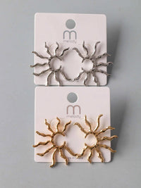 FASHION GOLD & SILVER SUN EARRINGS