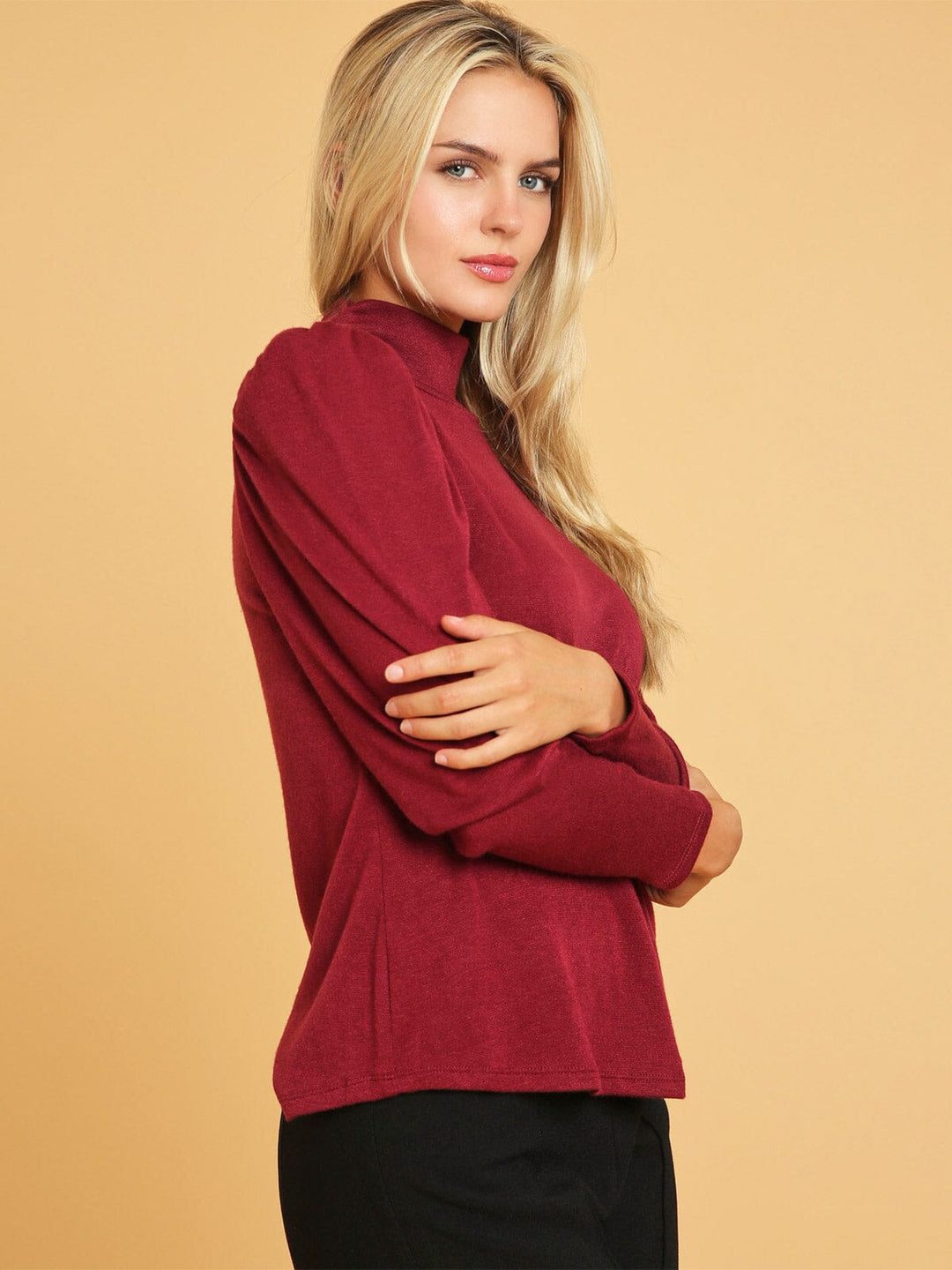 WOMEN'S LONG SLEEVE TURTLE NECK TOP