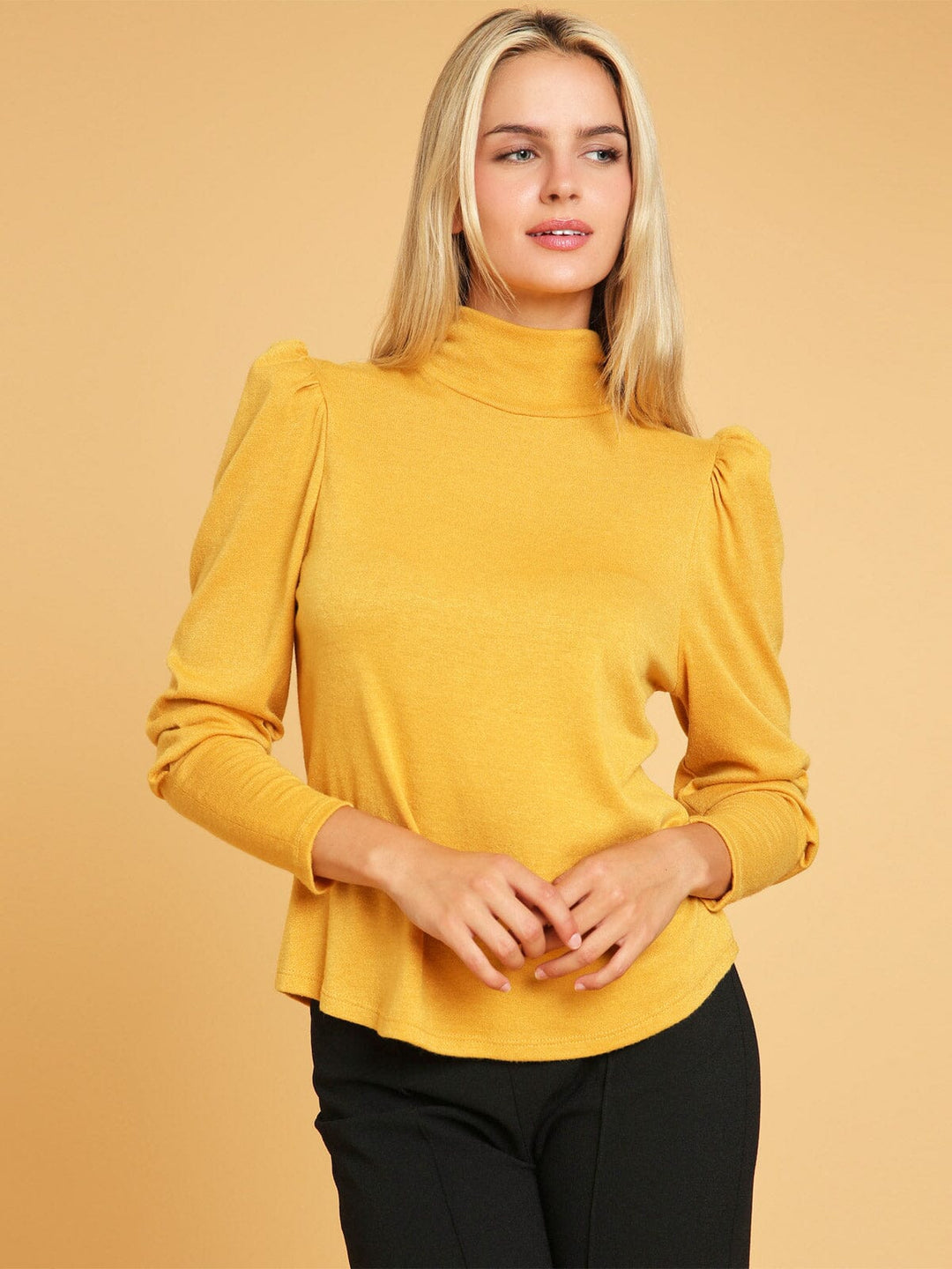 WOMEN'S LONG SLEEVE TURTLE NECK TOP