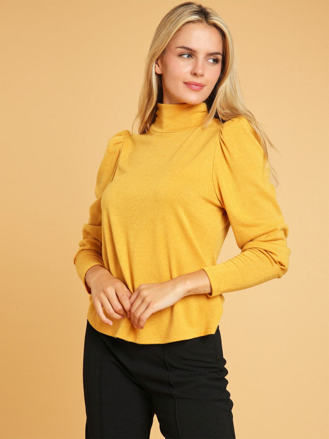 WOMEN'S LONG SLEEVE TURTLE NECK TOP