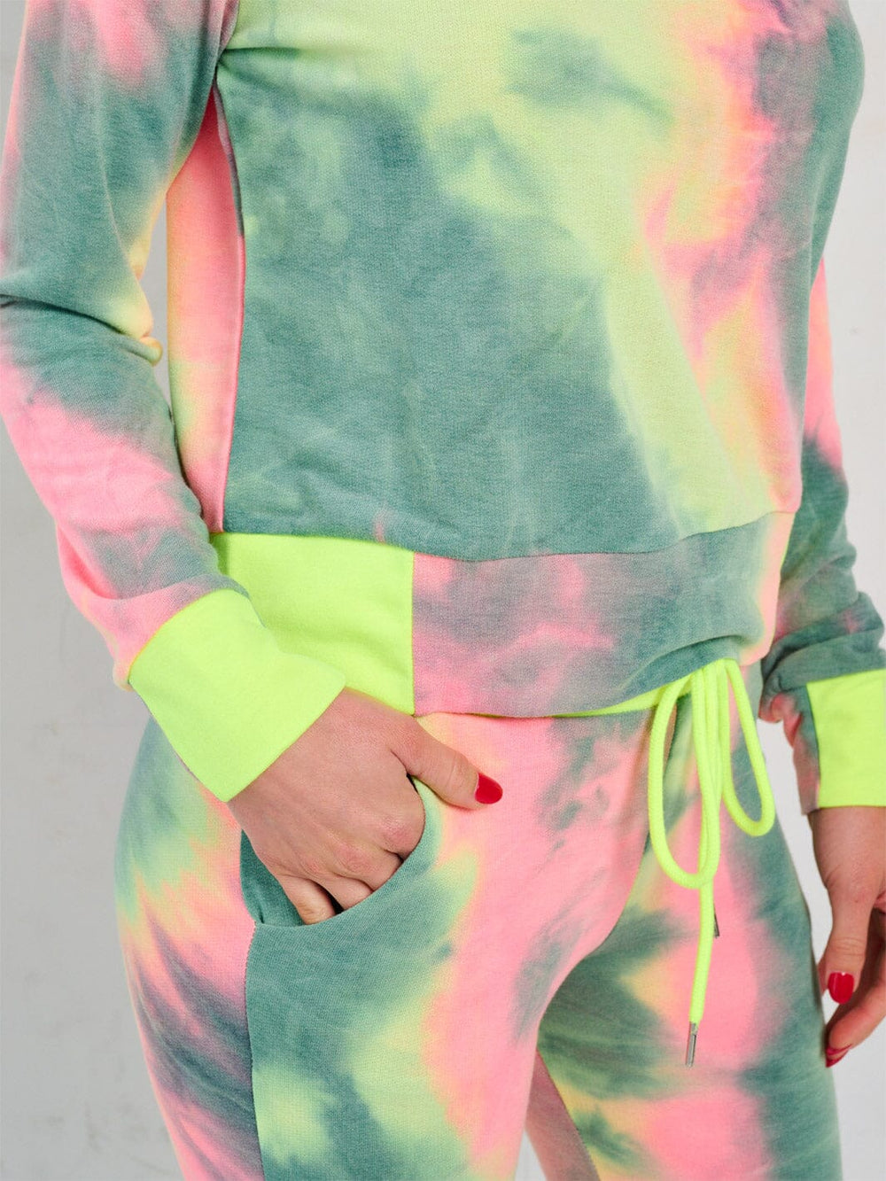 WOMEN'S LONG SLEEVE TOP & ELASTIC WAIST PANTS TIE DYE 2PC. SET