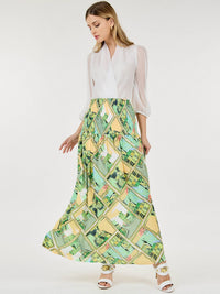 WOMEN'S SMOCK WAIST FLORAL MAXI SKIRT