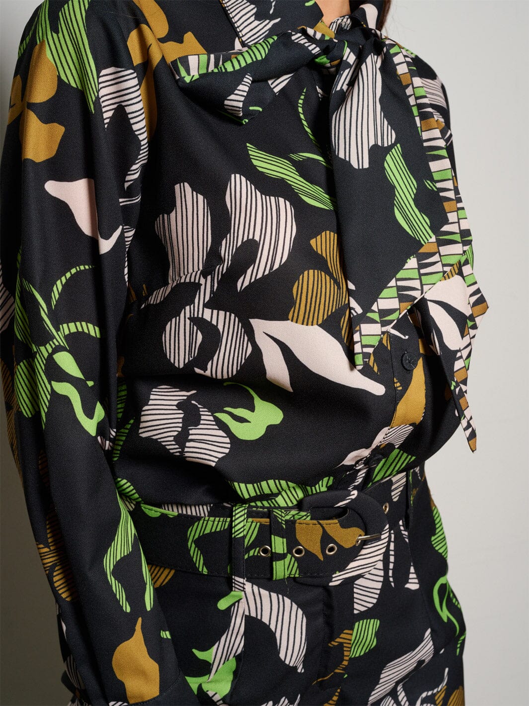 WOMEN'S LONG SLEEVE BLOUSE & WIDE LEG PANTS PRINTED 2PC. SET